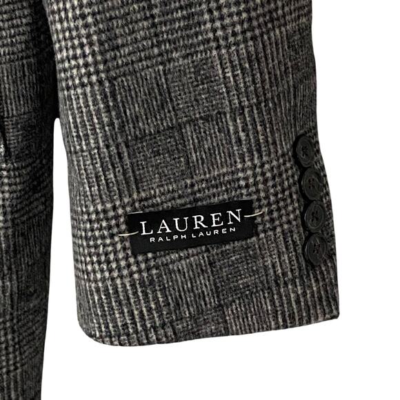 Lauren Ralph Lauren Overcoat Men's 40 Regular Wool Blend Black & White Plaid - Picture 7 of 10